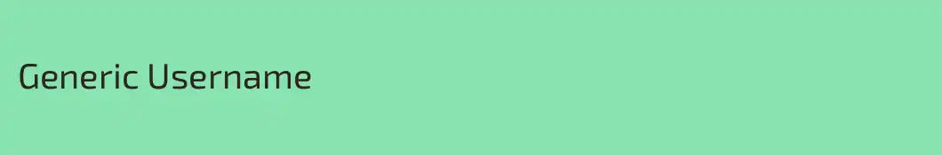 Generic Username
